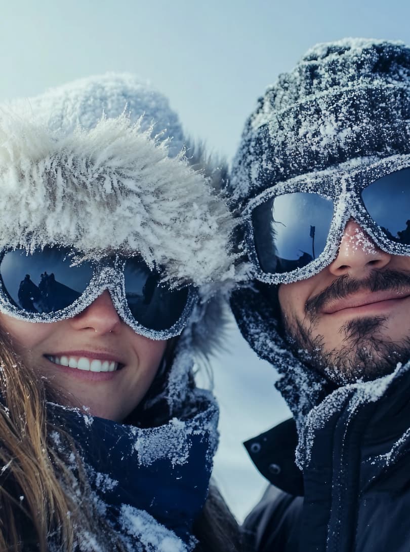 Zwei Menschen Selfie
