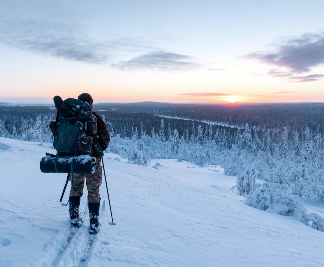 Wanderer Schneelandschaft