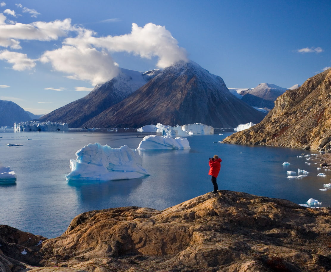Eisberge Bucht Arktis