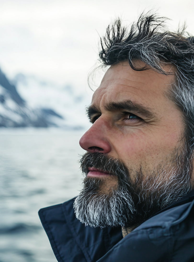 Reisender Blick in die Ferne