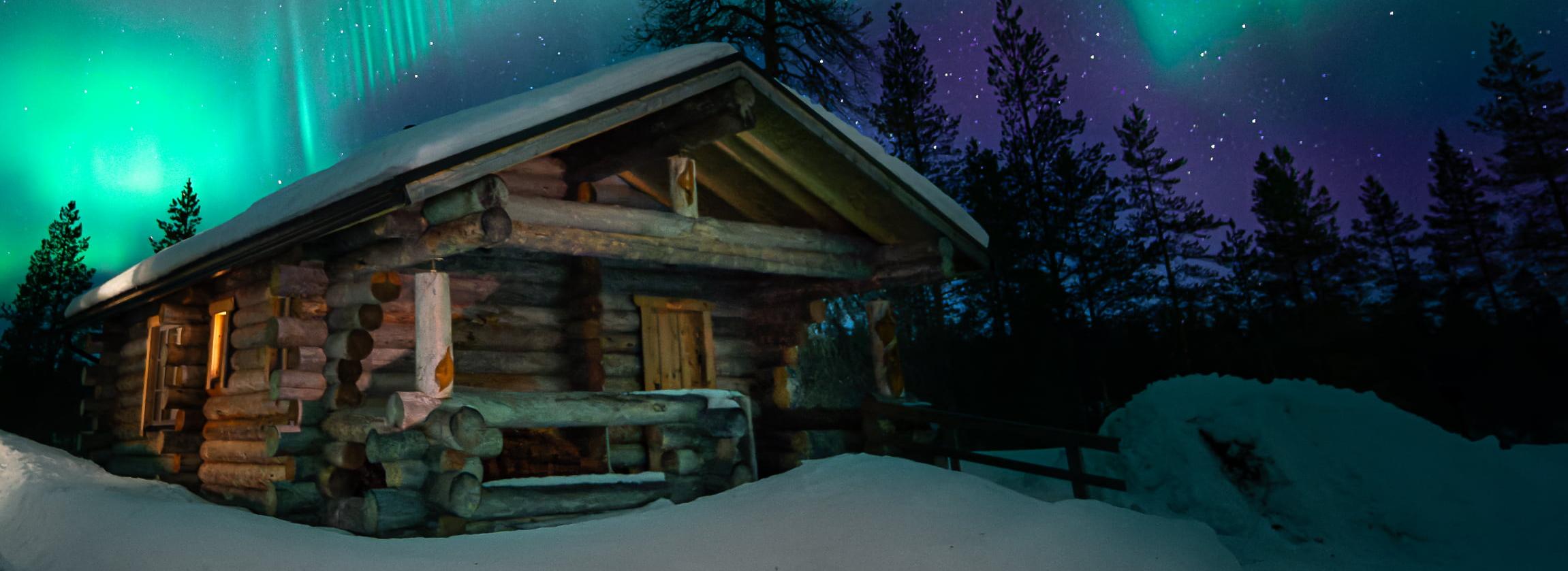 Holzhaus Polarlichter