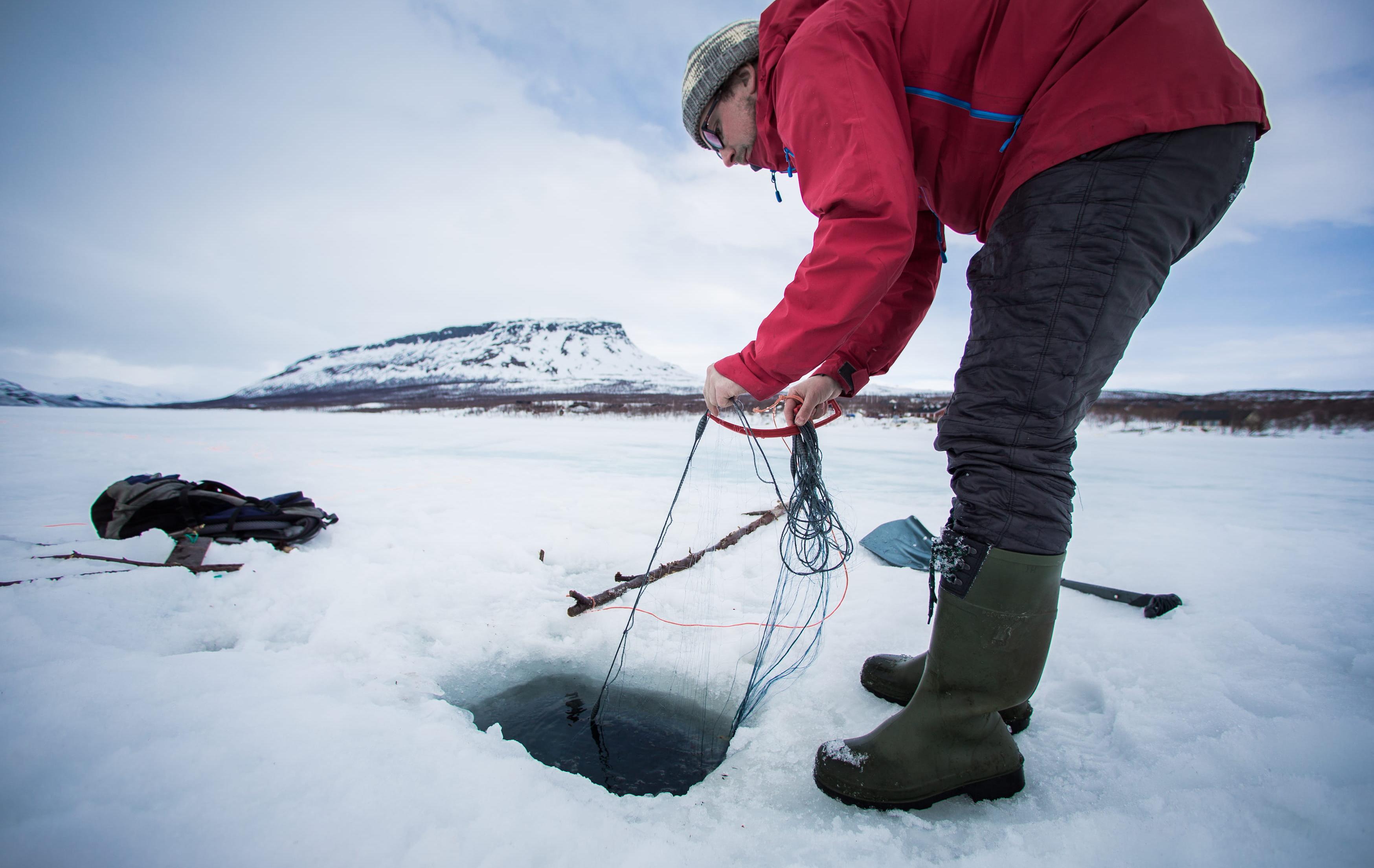 Wildniswelten & Komfort – Hotel Cahkal in Kilpisjärvi - Eisfischen